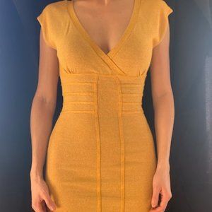 BEBE Bodycon Dress | Yellow/Gold | XS